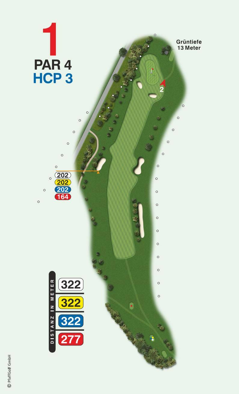 Bahn 1 des Golfclub Westheim — Par 4