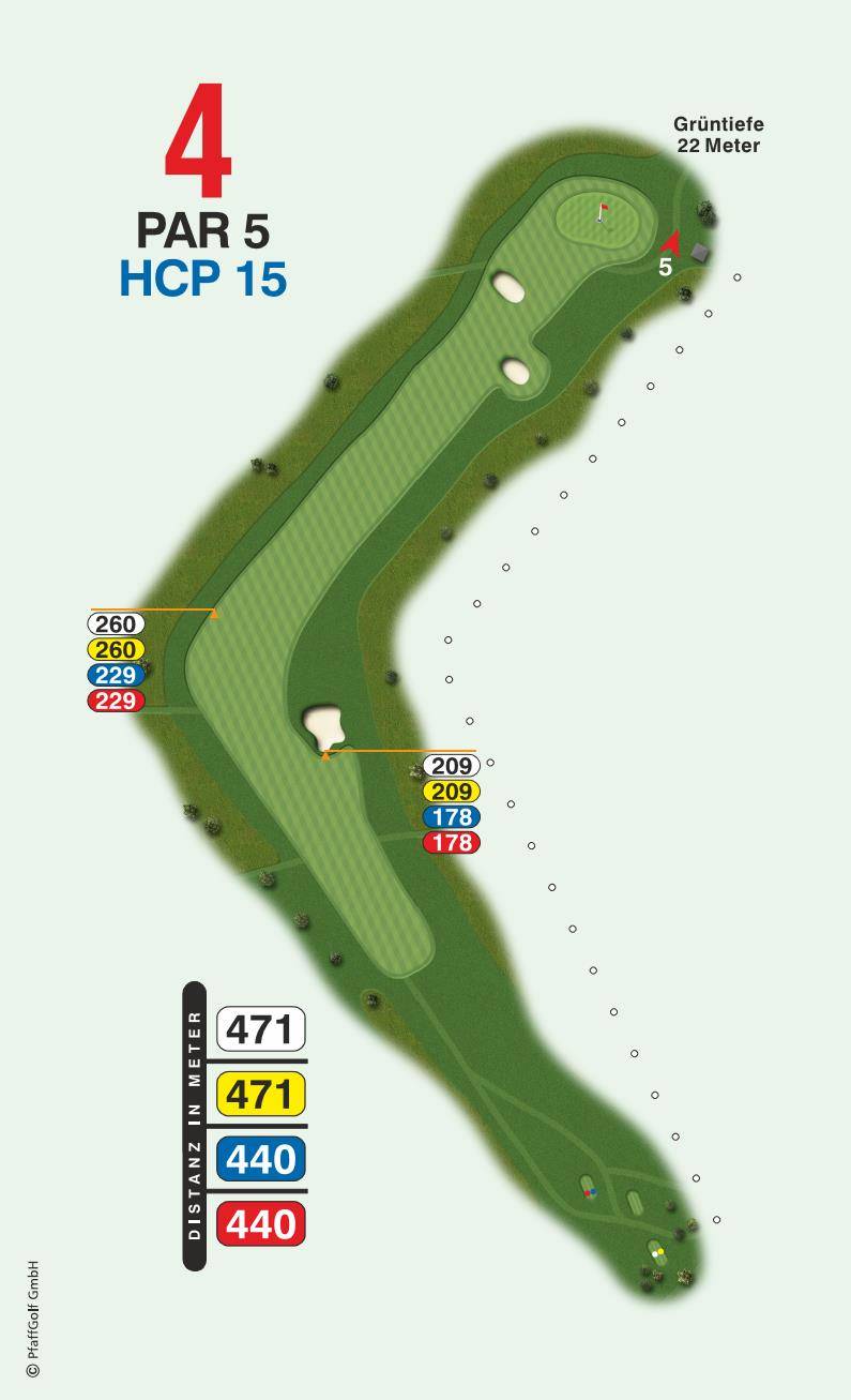 Bahn 4 des Golfclub Westheim — Par 5